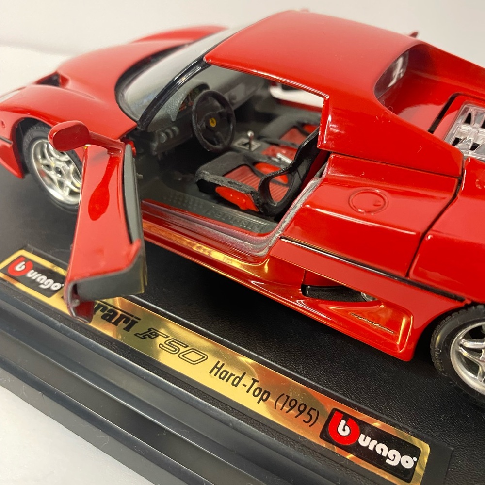 Vintage 1995 Burango Ferrari F50 Hard-Top Car, Comes On A Stand, Red, 1:24